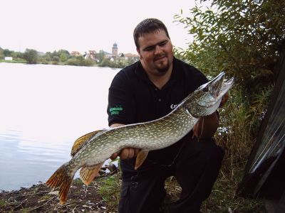 Hecht, 85cm, gefangen im September 2004 von Mirco Frank im Stadteich 1.